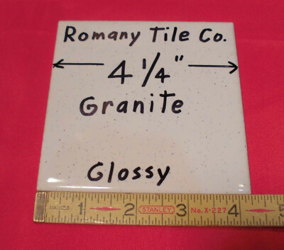 1pc. Salt & Pepper: 4-1/4'' Glossy Ceramic Tile # 873, Granite by Romany Co. NOS
