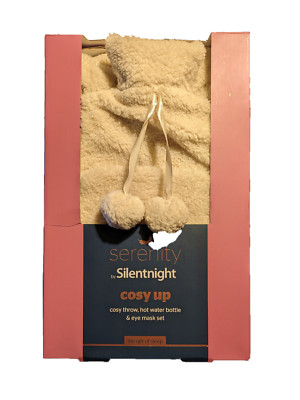 Serenity by Silentnight Cosy Up Überwurf, Wärmflasche und Augenmaske Set - Neu in Verpackung