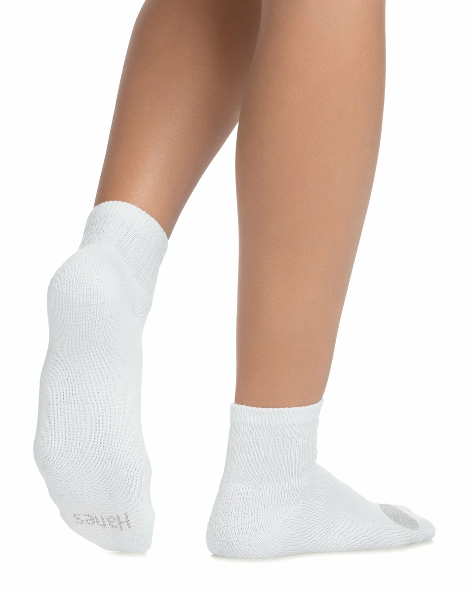 Hanes Ankle Socks 6 Pack Women s Cool Comfort Cushioned White Grey Shoe sz 8 12