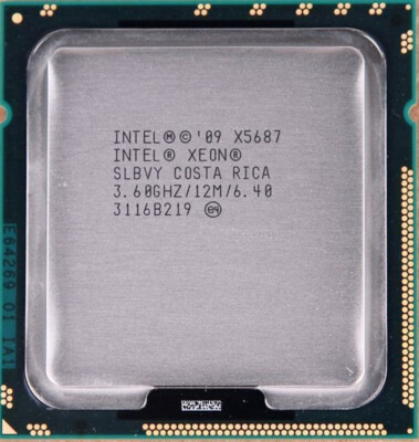 2pcs Intel Xeon X5687 3.6 GHz 12 MB Quad-Core Socket 1366 CPU Processor