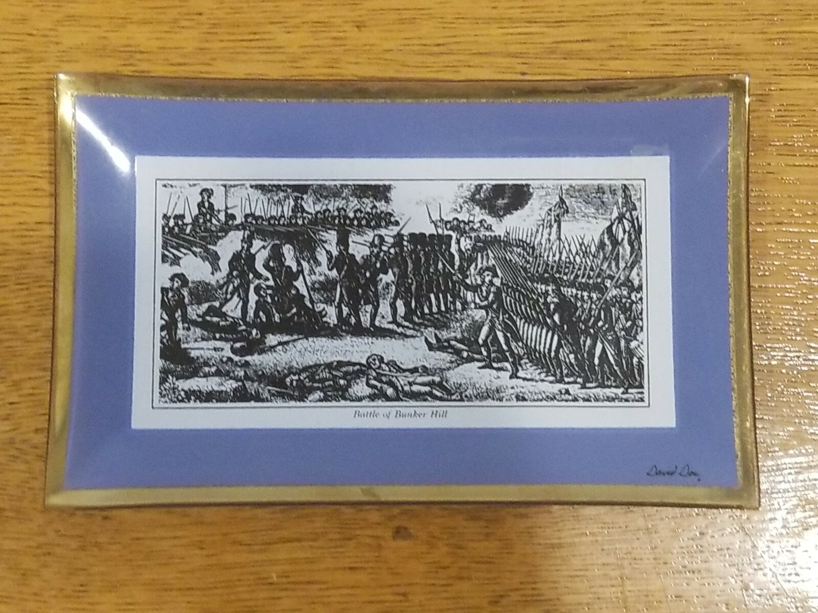  Vintage David Douglas Glass Plate Tray Dish The Battle of Bunker Hill 