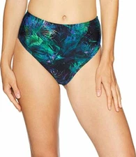 	Unique Vintage Women's Daphne High-Waist Bottom Navy/Green Leaf X-Large 