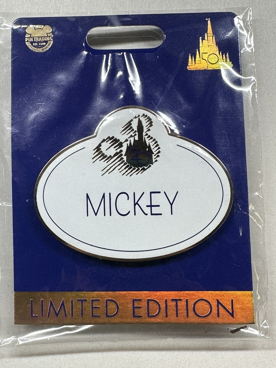 mikkyページ Disney WDW 50th Mickey 20th Anniversary Name Tag Badge Pin LE 600