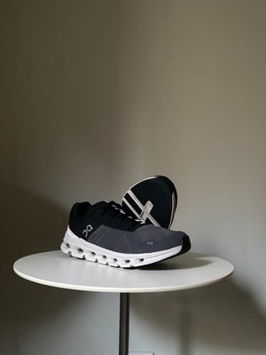 On Cloud Cloudrunner Running Sneakers in Black / White - Men's Size 10.5