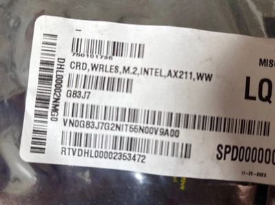 Lot Of 10 DELL LATITUDE 5530 Dell Inspiron 16 7620 WIFI CARD G83J7 0G83J7 - Image 1 of 2