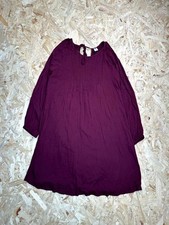 Old Navy Womens Small Petite Burgundy Purple Pintuck Long Sleeve Shift Dress SP