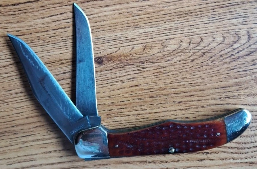 Cuchillo SAB vintage 1940-64 Case XX hueso rojo plantilla 2 hojas 6265 muy buen estado Foto 3 de 4