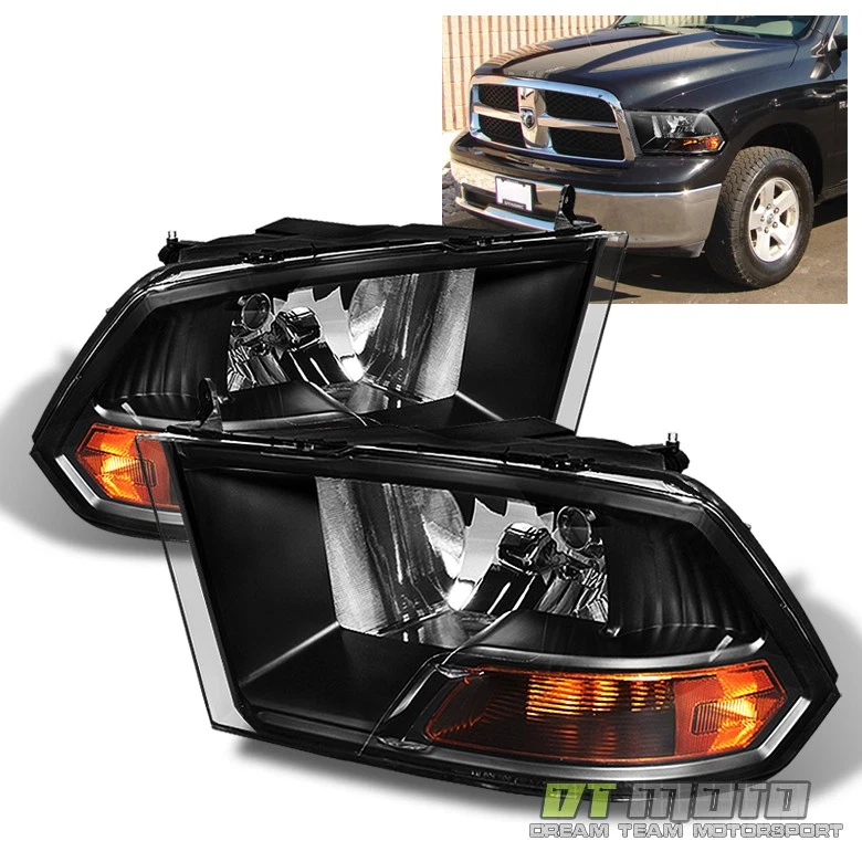 Faros para Dodge Ram 1500/2500/3500 2010-2018 + luces traseras tintadas negras lámparas de freno Foto 2 de 4