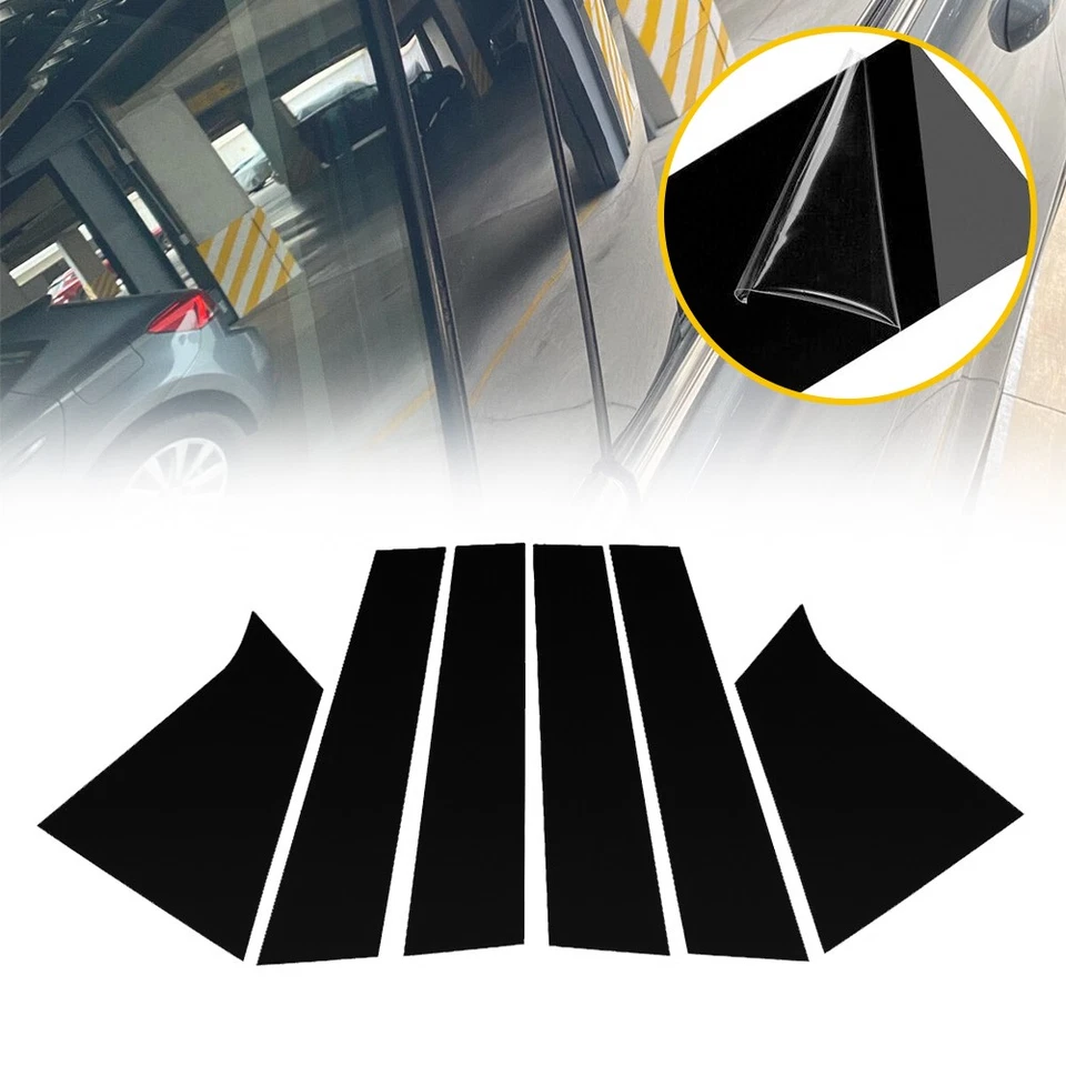 6/12 piezas postes brillantes pilar negro molduras de puerta para Chevrolet Malibu 2016-2021 EE. UU. Foto 4 de 4