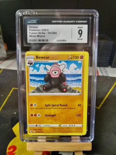 ERROR MISCUT O/C CGC 9 MINT Pokemon Fusion Strike Bewear Card 151/264