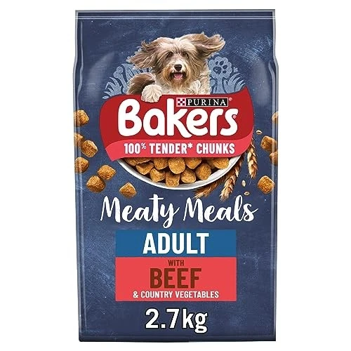 Meaty Meals Adult Dry Dog Food Beef 2.7kg (Pack of 4)