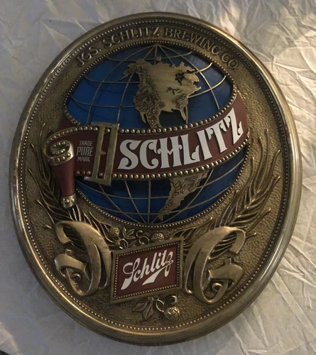 Original JOS. SCHLITZ BEER World Globe Sign Bar Pub Man Cave Vintage 1977 NICE