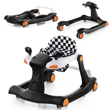 Babyjoy 2-in-1 Baby Walker Foldable Activity Push Walker w/ Adjustable Height