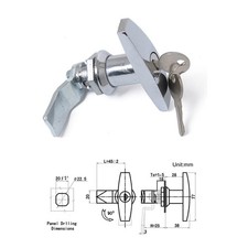 For Catering Trailer,Horse Box Caravan Zinc Alloy Chrome T Handle Door Lock Key