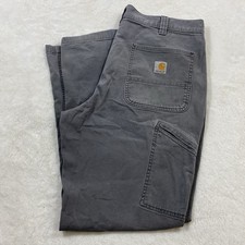 Carhartt Relaxed Fit Carpenter Pants Workwear Gray Grunge Utility Actual 34x30