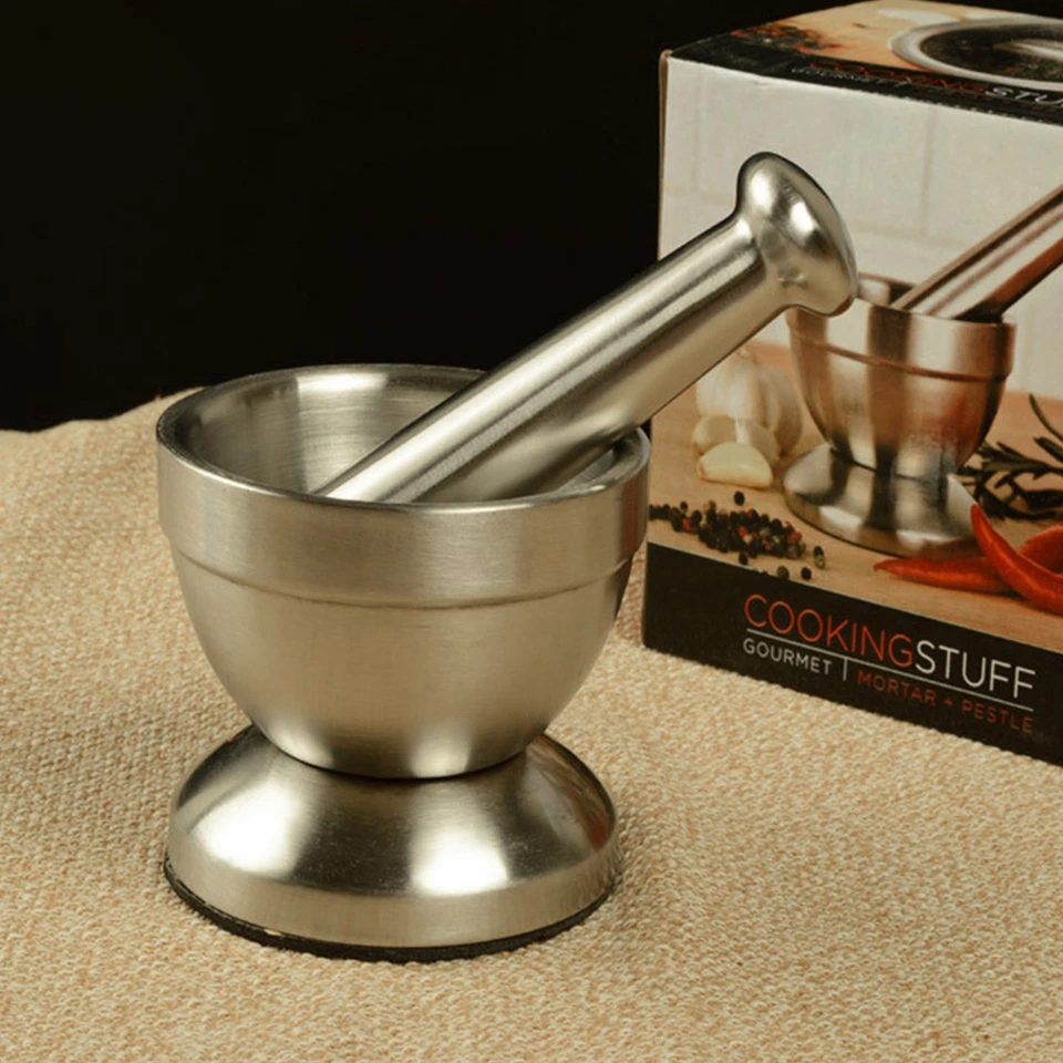 Stainless Steel Mortar Pestle Set,Food Herb Spice Grinder Bowl Pill Crusher - Image 2 of 4