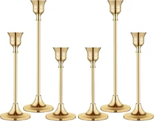 Candlestick Holders,Taper Candle Holder for Candlesticks 2sets (6pcs), Gold