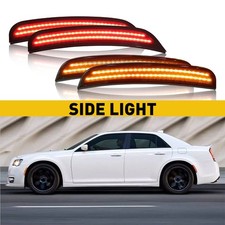 Smoked Led Side Marker Lights Replacement For 2015-2021 Chrysler 300 Front Rear