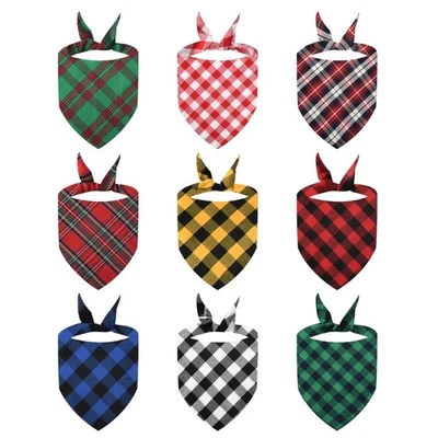 MARKENLOS 2PCS Dog Christmas Bandanas Pet Cat Party Decorative Scarf Collar Pet Accessory