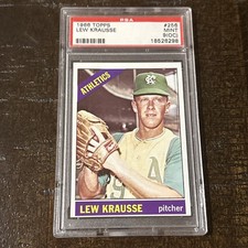 1966 Topps Baseball Lew Krausse #256 PSA 9 oc ATHLETICS MINT