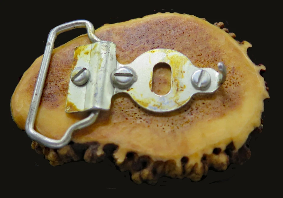 American Bald Eagle Antler Burr Handcrafted Signed Art Vintage Belt Buckle - Image 4 of 4