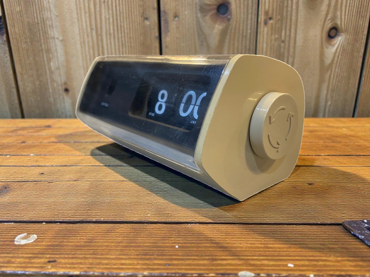 COPAL 222 Flip Clock Vintage White Japan Retro Drum Desk Clock