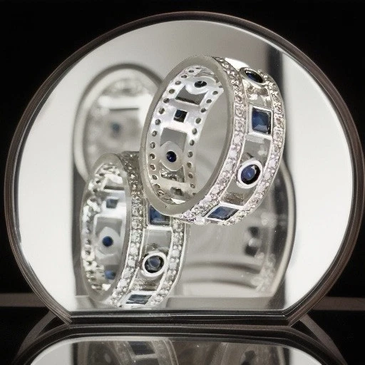 Anillo de compromiso de boda de circonita cúbica de zafiro corte princesa y redondo de 1,75 quilates placa de plata talla 8 Foto 2 de 4