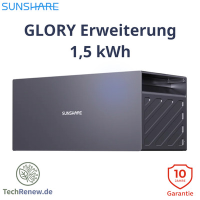 Erweiterungsakku 1,5kWh Sunshare GLORY Speicher LiFePO4 für Balkonkraftwerk
