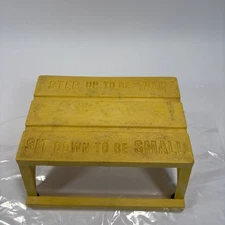 Vintage 1970s Empire Toys Yellow Step Stool Step Up To Be Tall Sit Down Be Small