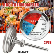 2" Temperature Gauge Thermometer for Barbecue BBQ Grill Smoker Pit Thermostat