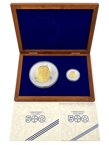 1992 American Founders Mint Columbus Giant 500g/500gr .999 Fine Silver Proof Set