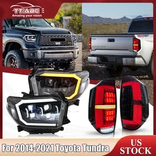 TT-ABC LED Headlights + LED Tail Lights For 2014-2021 Toyota Tundra W/Sequential