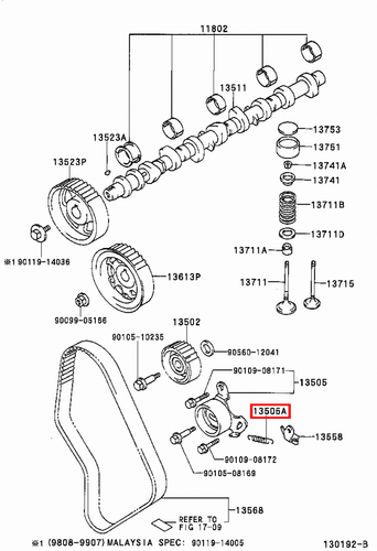 Genuine Hilux LN170 LN167 LN166 3L 5L 2L Timing Belt Idler Tensioner Spring - Picture 3 of 20