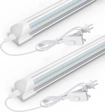 2 Pack LED Shop Light 1.5' 20W 6500K T8 Utility Cabinet Workbench Tube Light ETL