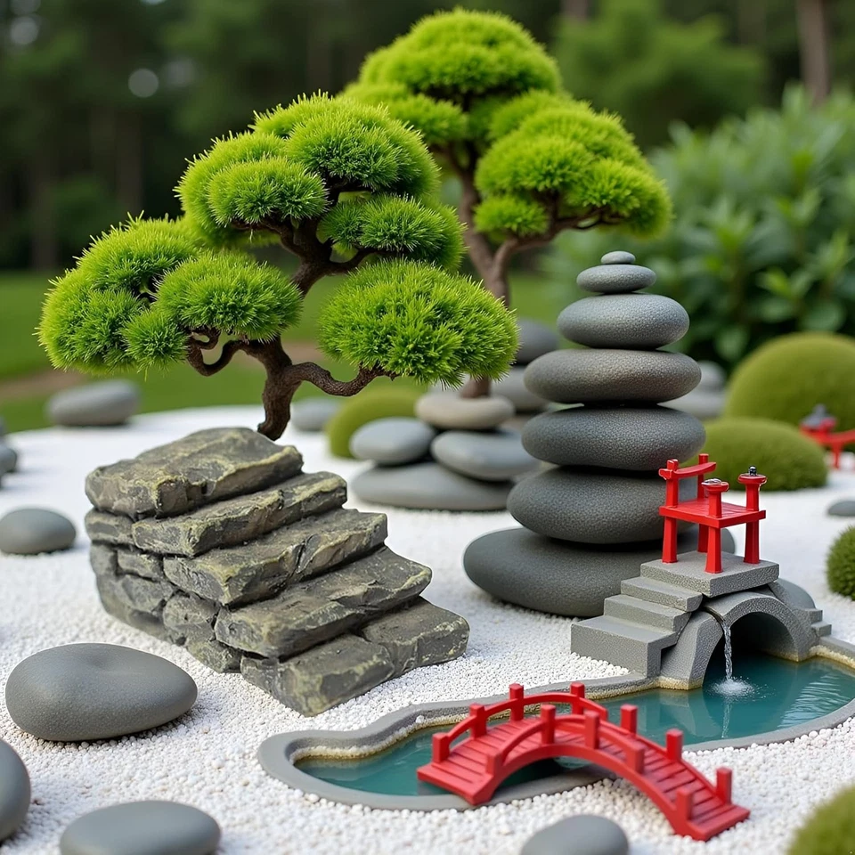 Miniature Resin Bridge, Straight Stairs, Stone Steps, Garden Fairy Ornament, Flo - Image 4 of 4