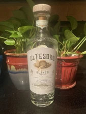 El Tesoro Blanco Tequila - Empty Bottle with Original Tahona Stone Stopper/Cork
