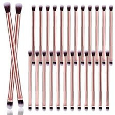 24 Pcs Eyeshadow Smudge Brush 2 in 1 Eyeshadow Double Ended Concealer Rose Gold