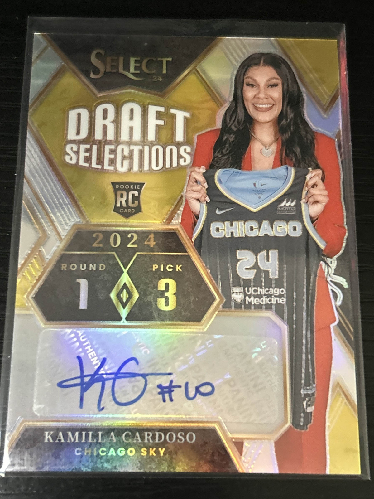 Kamilla Cardoso 2024 Select #DSS-KC Draft Selections Silver Prizm Auto Sky