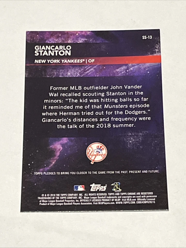 Giancarlo Stanton 2018 Topps Chrome Superstar Sensations Refractors #SS13 - Image 2 of 2