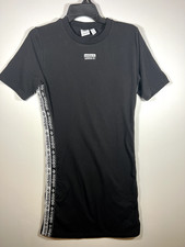 Adidas Black Dress with Logo Side Stripe Size Large