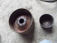 Case Sc Tractor Original Steel Flat Belt Drive Pulley W/ Spacer Mount Bracket