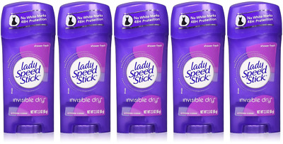 5 Pack - Lady Speed Stick Invisible Dry, Shower Antiperspirant Deodorant, 2.3 oz