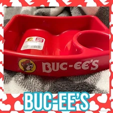 Buc-ee’s Bucees Beaver Kids Children's Red Plastic Snack Meal Tray W/Cup Holder