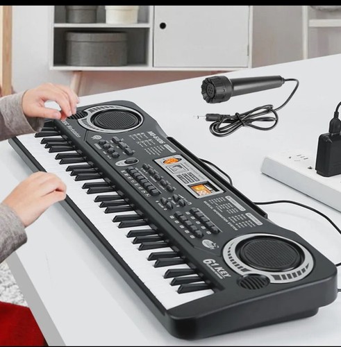 61 Key Music Electronic Keyboard Electric Digital Piano Organ w/ Stand & Mic