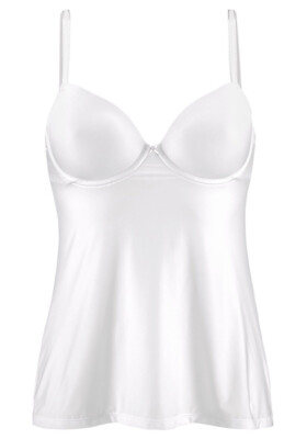 Weißes T-Shirt BH Trägertop 34F Bügel glatte Cups Eur 75G Damen Unterwäsche