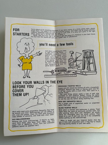 Vintage DIY Guide Pamphlet “Get the Hang of It!” With Imperial Wallcoverings - Picture 3 of 3