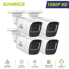 SANNCE 4pcs 1080P Video CCTV Home Security Camera Outdoor IR Night Vision IP67