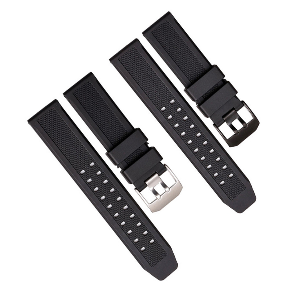 WAY DENG Men Soft Sports Watch Band Black Silicone Rubber Strap For Luminox 23mm eBay