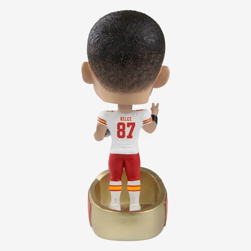 Travis Kelce KC Chiefs Super Bowl LVII Champs Ring Bighead Bobble NEW FOCO BOX - Picture 7 of 7