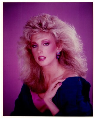 Morgan Fairchild Glamour Pin up Bathed in Pink Light Vintage 8x10 Color